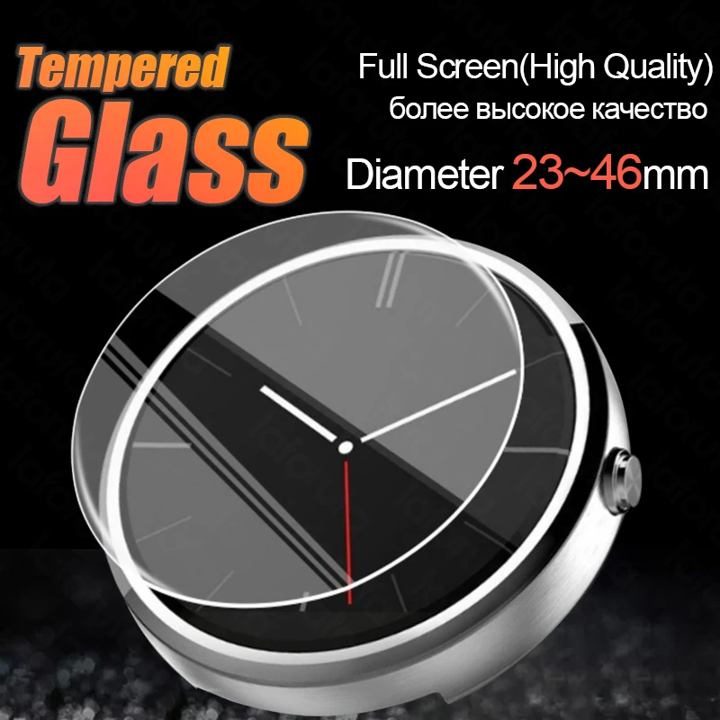 Motorola Smartwatch Accessories - Tüm Boyut Yuvarlak Saatler Temperli Cam