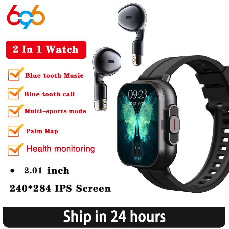Smartwatch Headset - BT Çağrı Mavi Diş Kulaklıklar Saatler