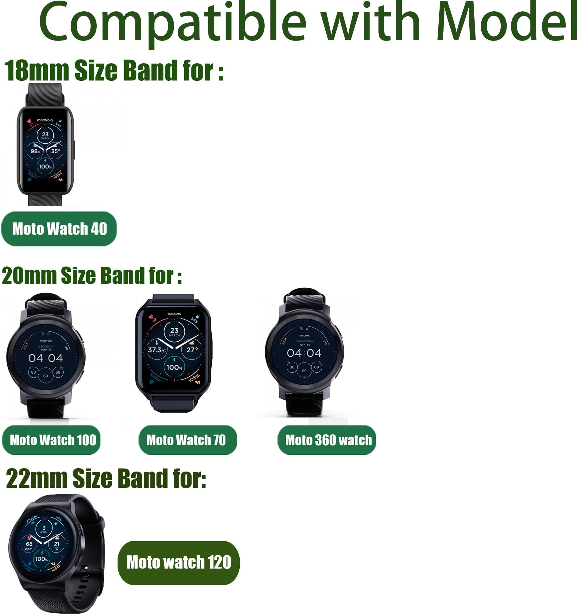 Paslanmaz Çelik Bant Motorola  - Motorola Smartwatch Accessories incelemesi ve fiyatı